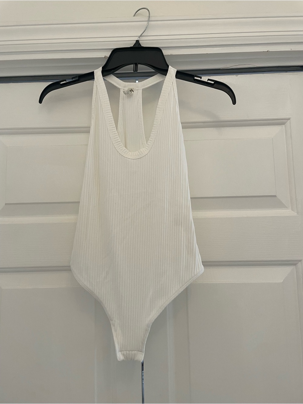 Free people women’s White Ribbed One-Piece Bodysuit